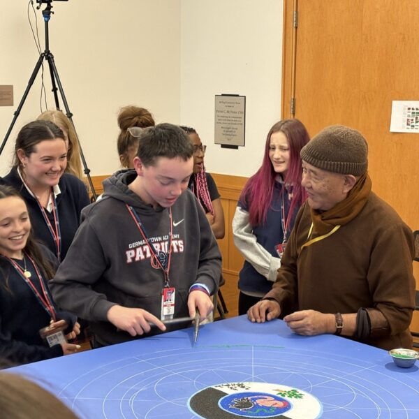 Germantown Academy welcomes mandala artist Venerable Losang Samten to create traditional Tibetan sand mandala